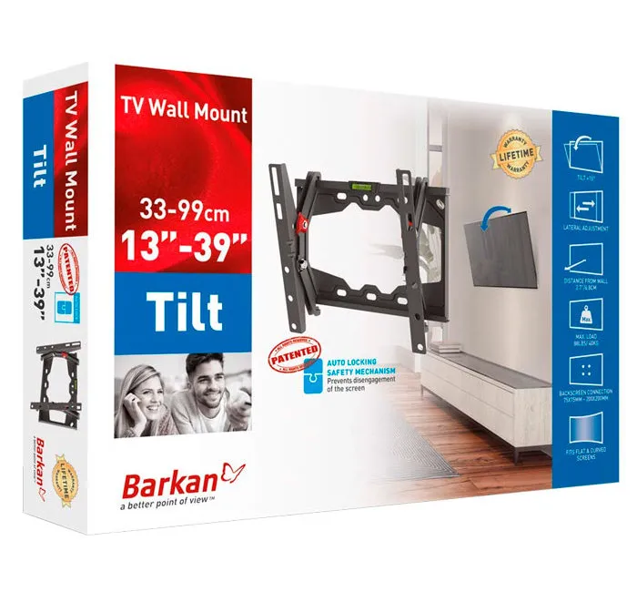 Suport înclinat pe perete BARKAN E210+, Negru