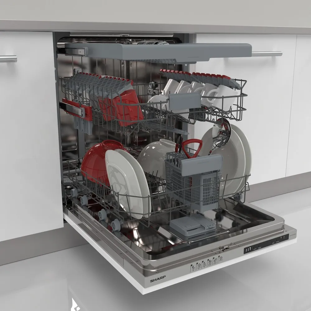 Mașină de spălat vase Sharp QWNI1EI45EXEU, Alb