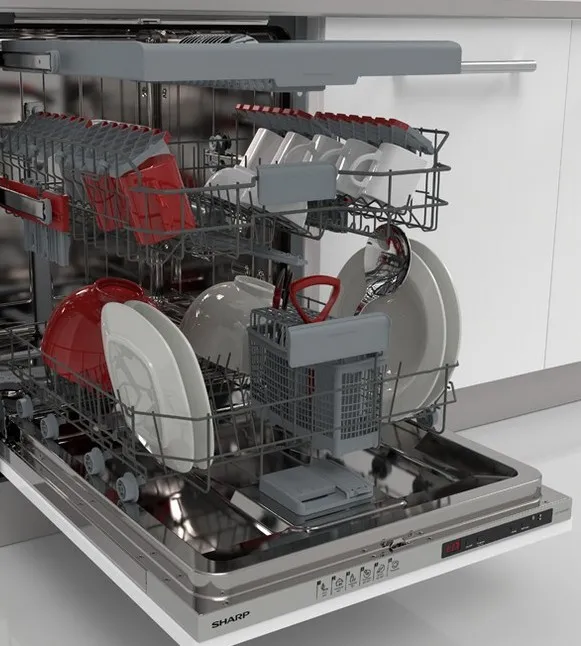 Mașină de spălat vase Sharp QWNI1EI45EXEU, Alb