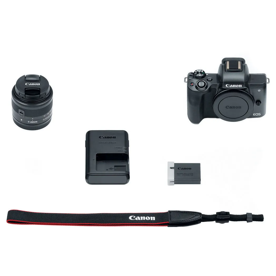 Aparat Foto Mirrorless Canon EOS M50 + EF-M 15-45 IS, Negru