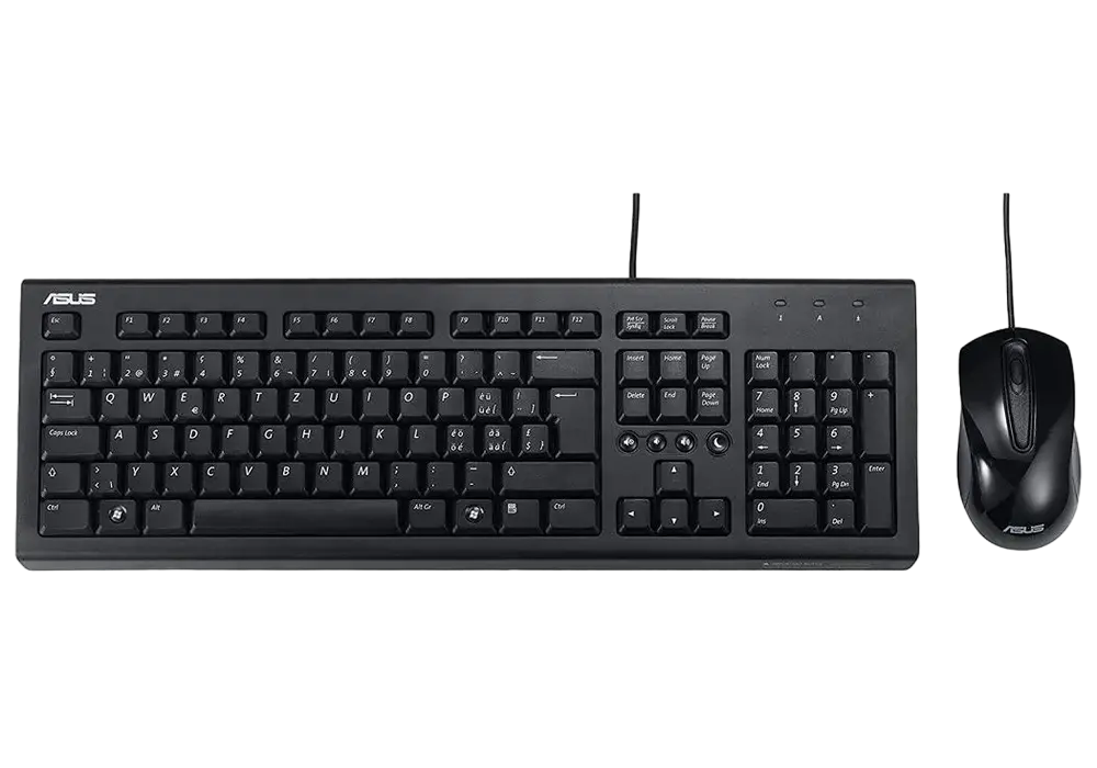 Клавиатура и мышь ASUS U2000, Проводное, Чёрный