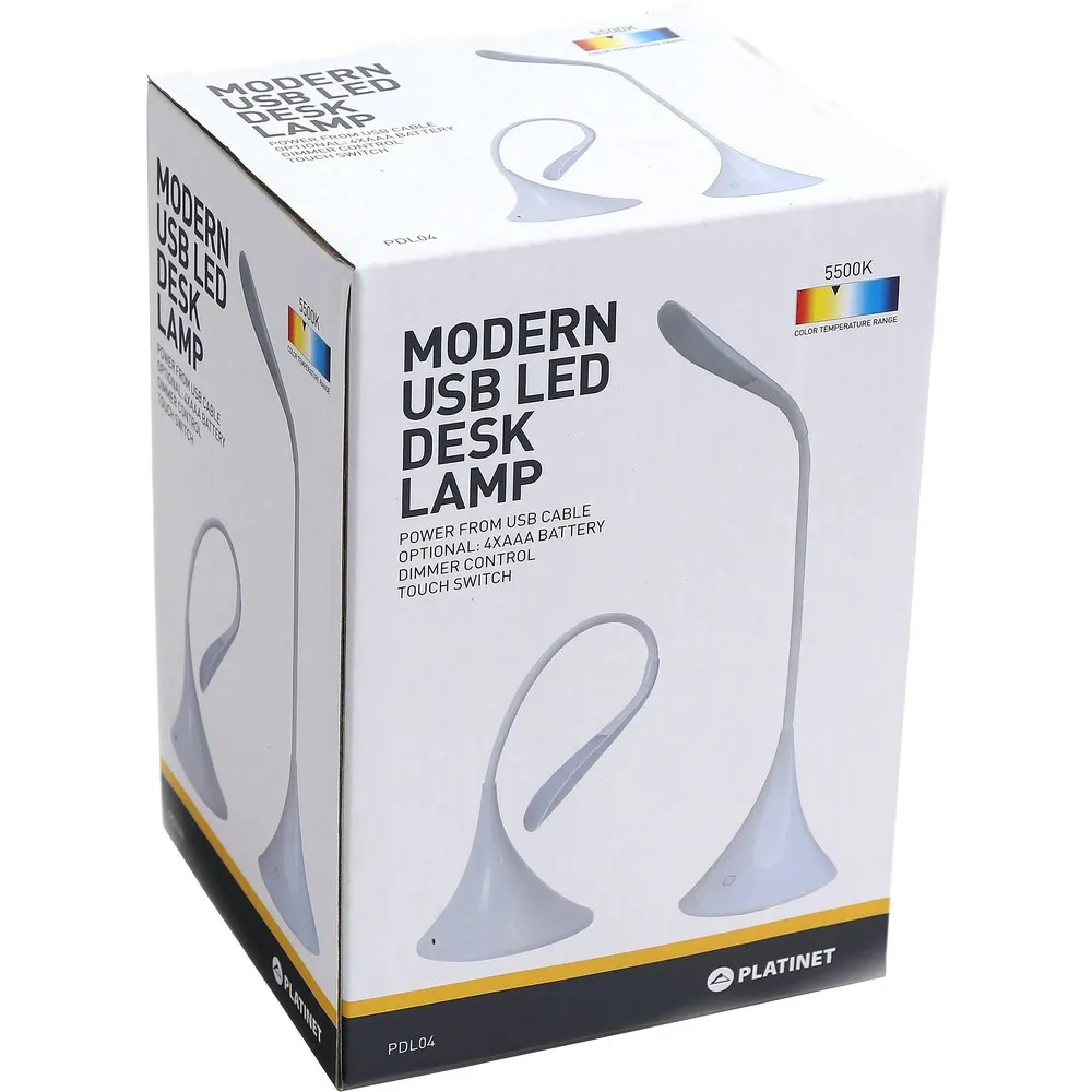 Lampa de birou Platinet DESK LAMP 3,5W FLEXIBLE 43826, Alb