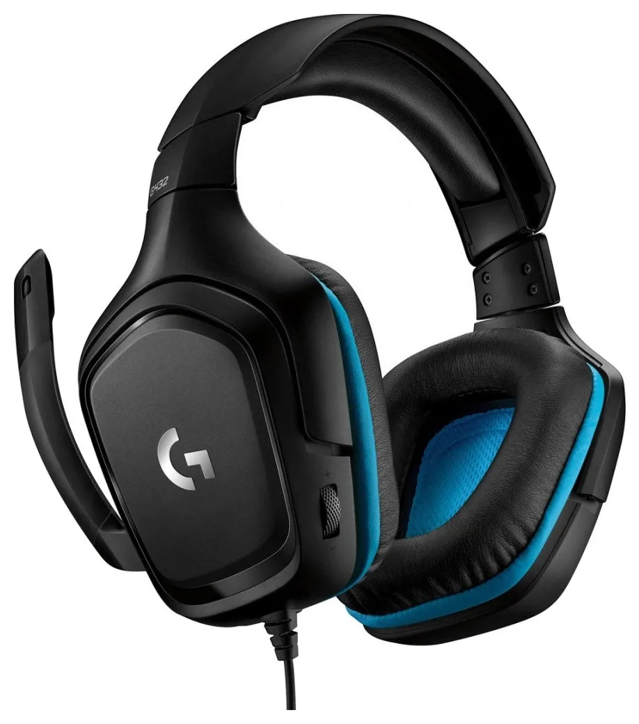 Căști gaming Logitech G432, Cu fir, Negru/Albastru