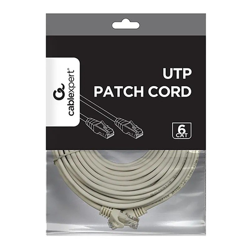 Patch cord Cablexpert PP6U-10M, Cat6 UTP, 10m, Gri
