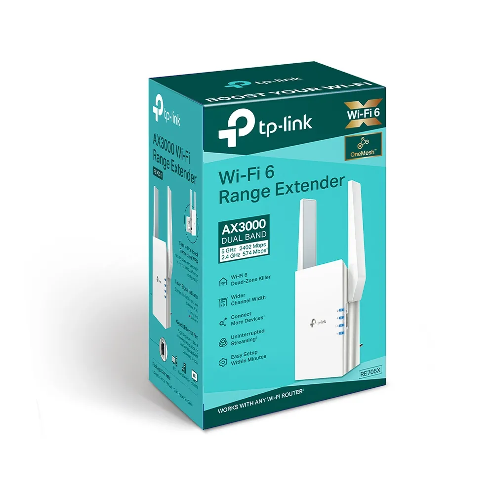 Усилитель Wi‑Fi сигнала TP-LINK RE705X, 574 Мбит/с, 2402 Мбит/с, Белый