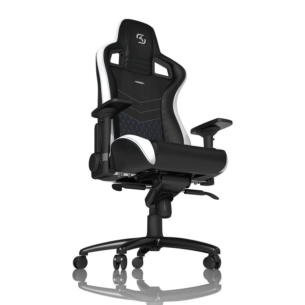 Scaun Gaming Noblechairs Epic, PU Piele, Negru/Alb