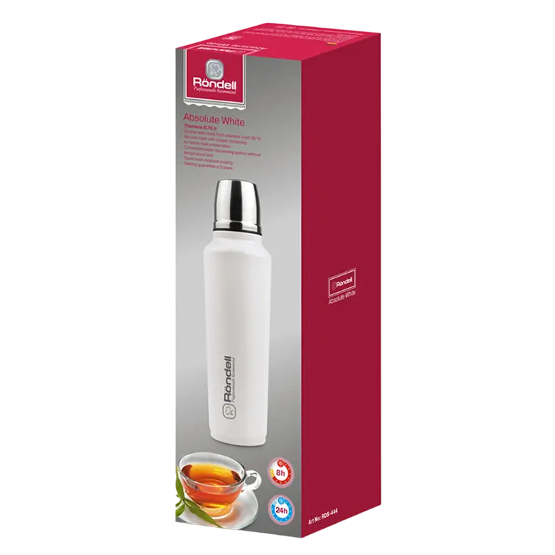 Termos Rondell Absloute White, 0,75L, Alb