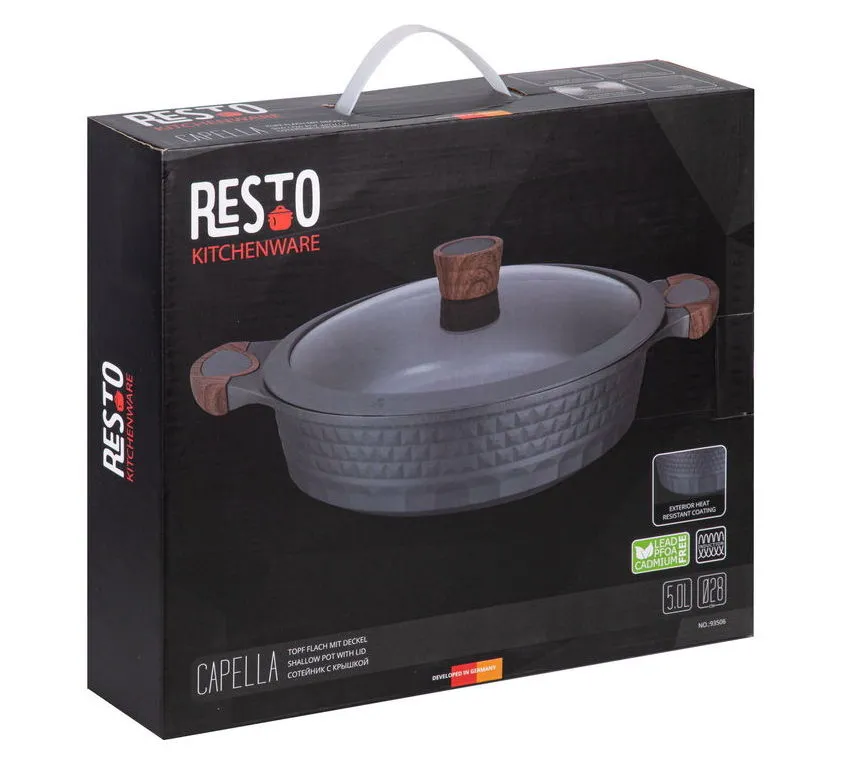 Cratița RESTO 93506, 28cm, Negru