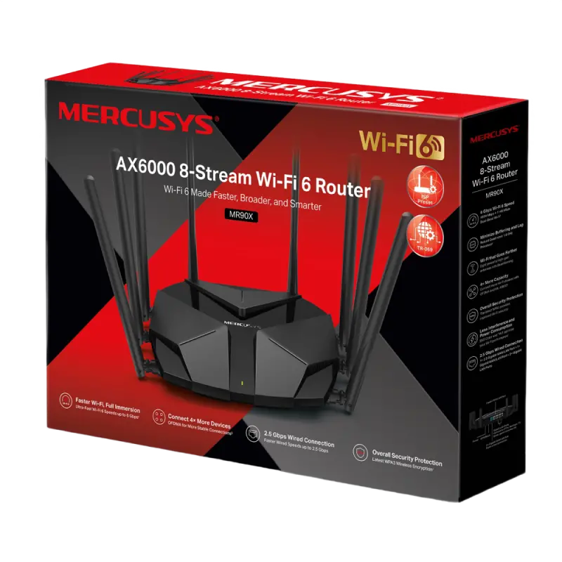 Беспроводной маршрутизатор MERCUSYS MR90X, Чёрный