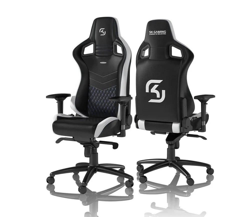 Scaun Gaming Noblechairs Epic, PU Piele, Negru/Alb