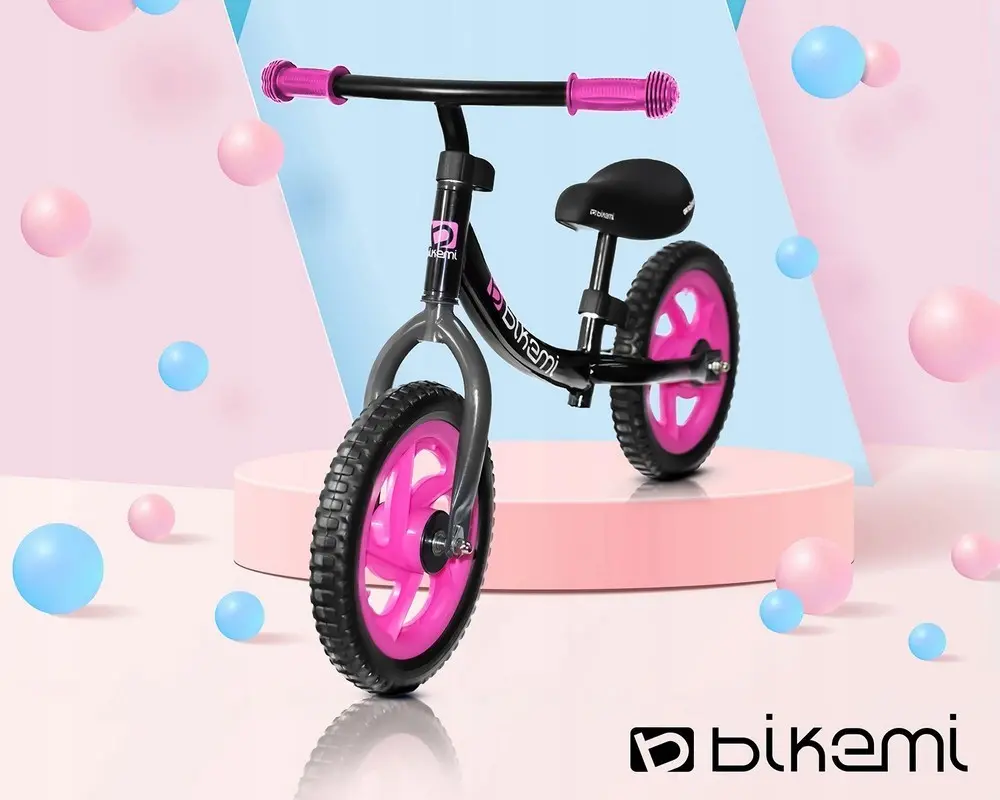 Bicicleta fara pedale| pentru copii JUMI Sport (roz/negru)