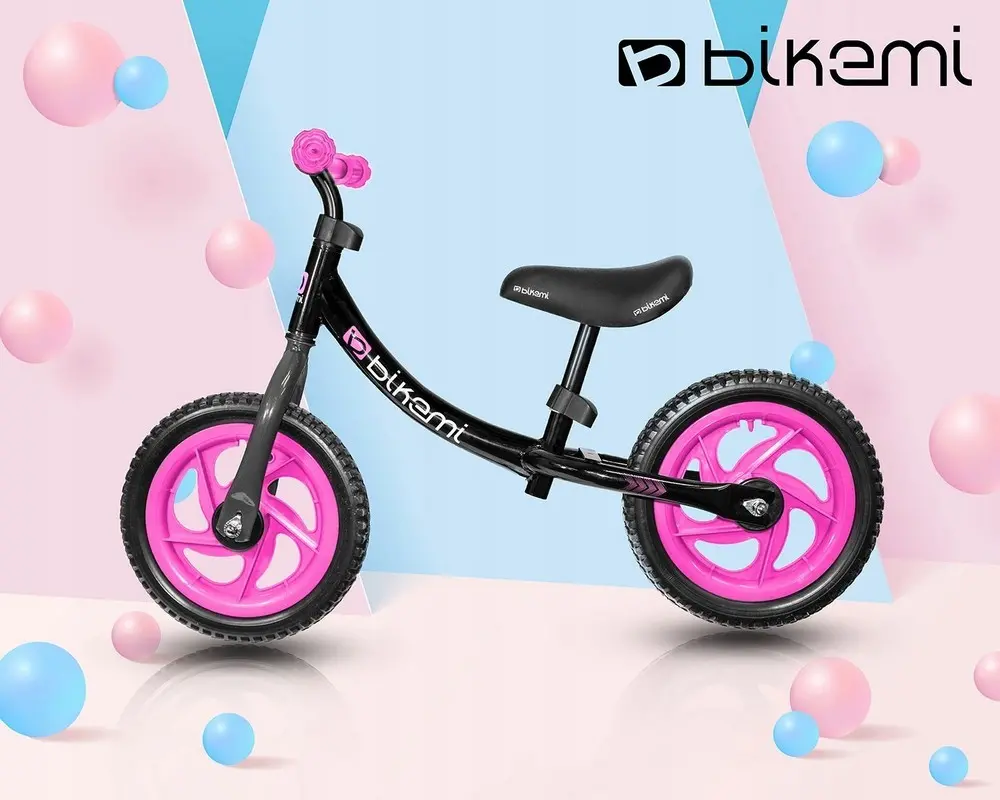 Bicicleta fara pedale| pentru copii JUMI Sport (roz/negru)