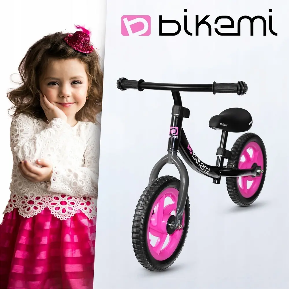 Bicicleta fara pedale| pentru copii JUMI Sport (roz/negru)