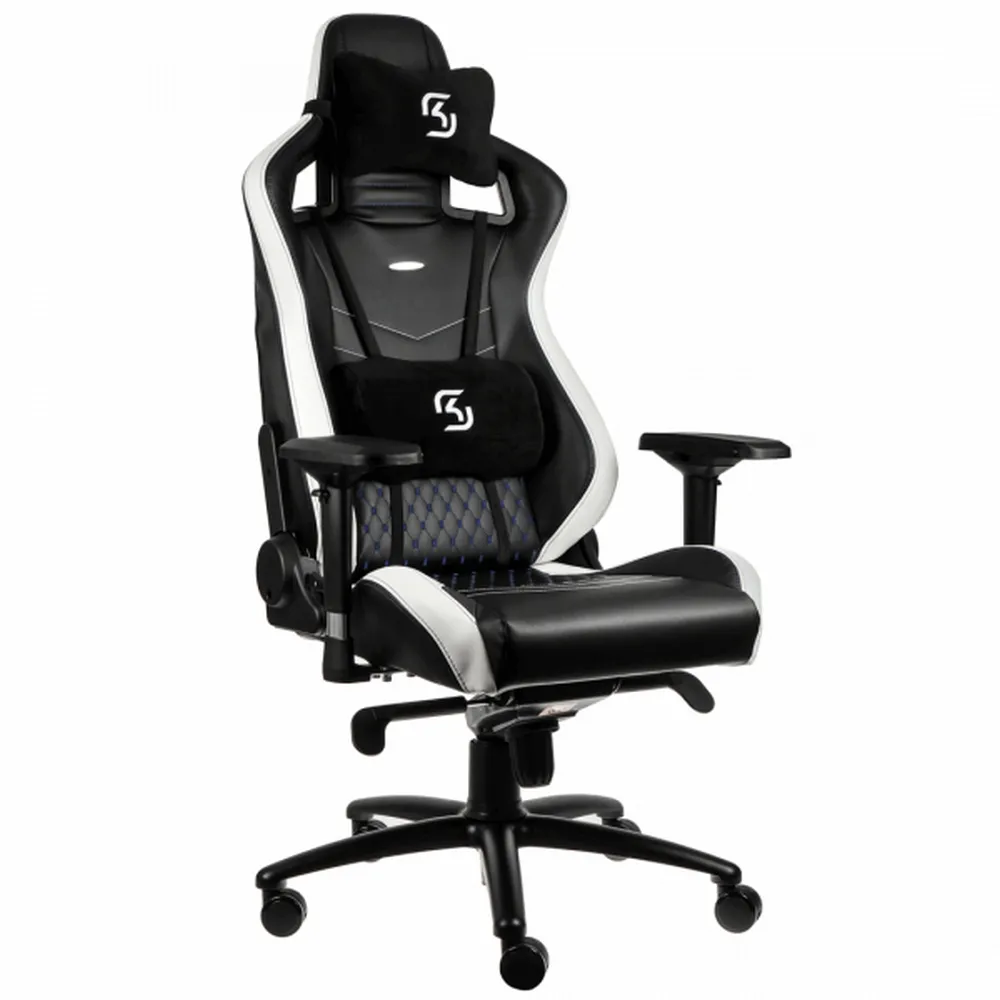 Scaun Gaming Noblechairs Epic, PU Piele, Negru/Alb