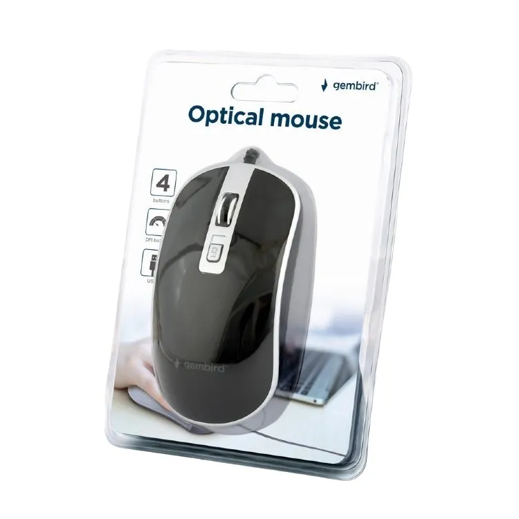 Mouse Gembird MUS-4B-06-BS, Negru/Argintiu