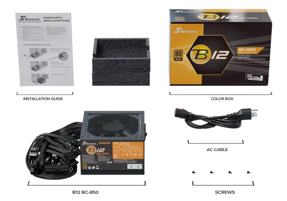 Блок питания для компьютеров Seasonic B12 BC-850, 850Вт, ATX