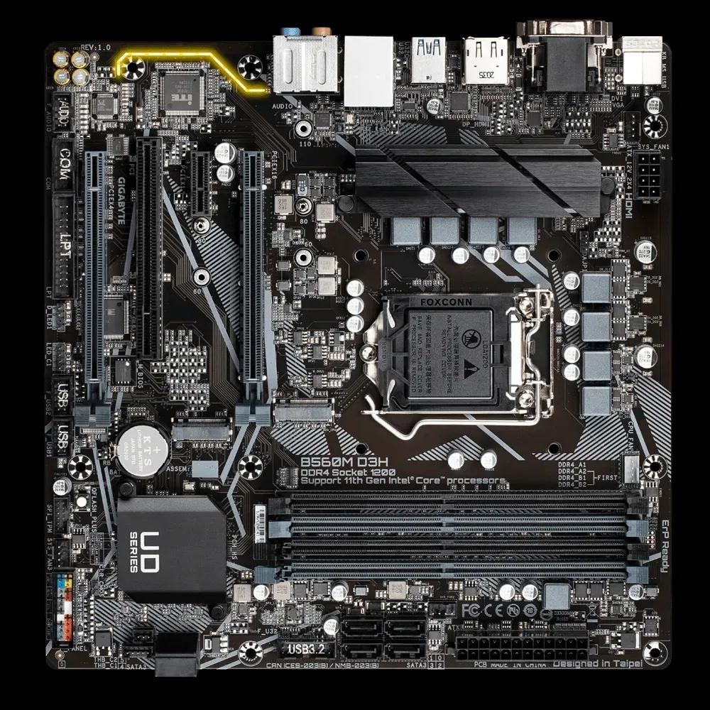 Материнская плата Gigabyte B560M D3H, LGA1200, Intel B560, Micro-ATX