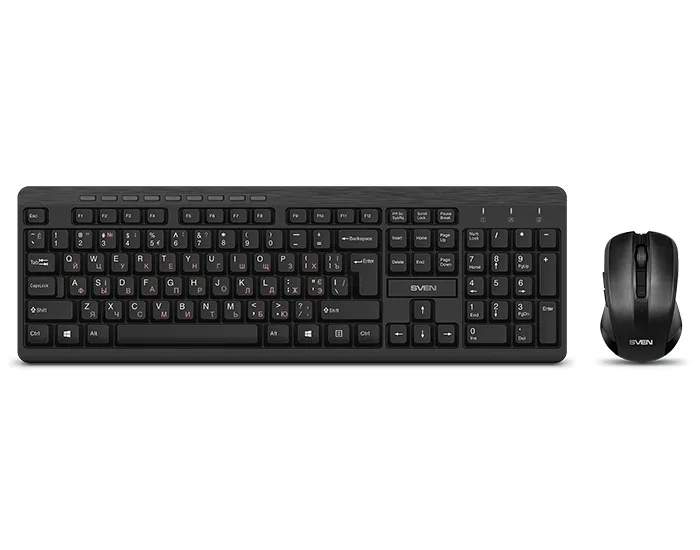 Set Tastatură + Mouse SVEN KB-C3400W, Fără fir, Negru