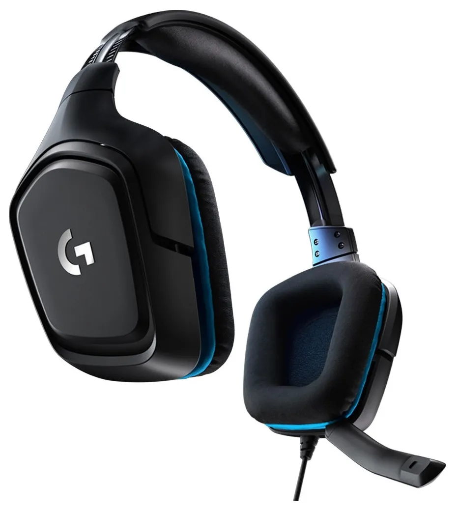 Căști gaming Logitech G432, Cu fir, Negru/Albastru