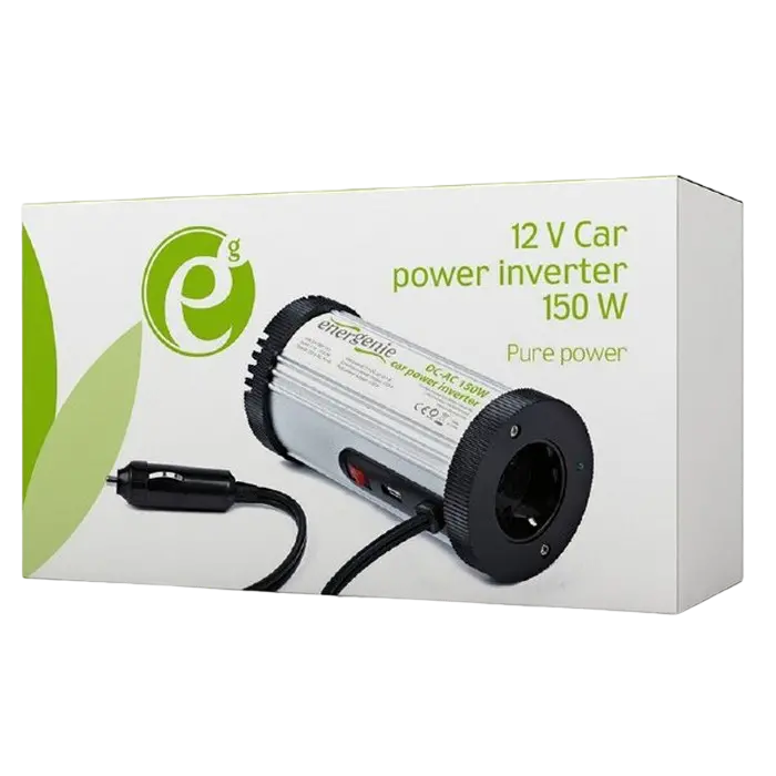 Invertor Auto Energenie EG-PWC-031, 150W, Alb