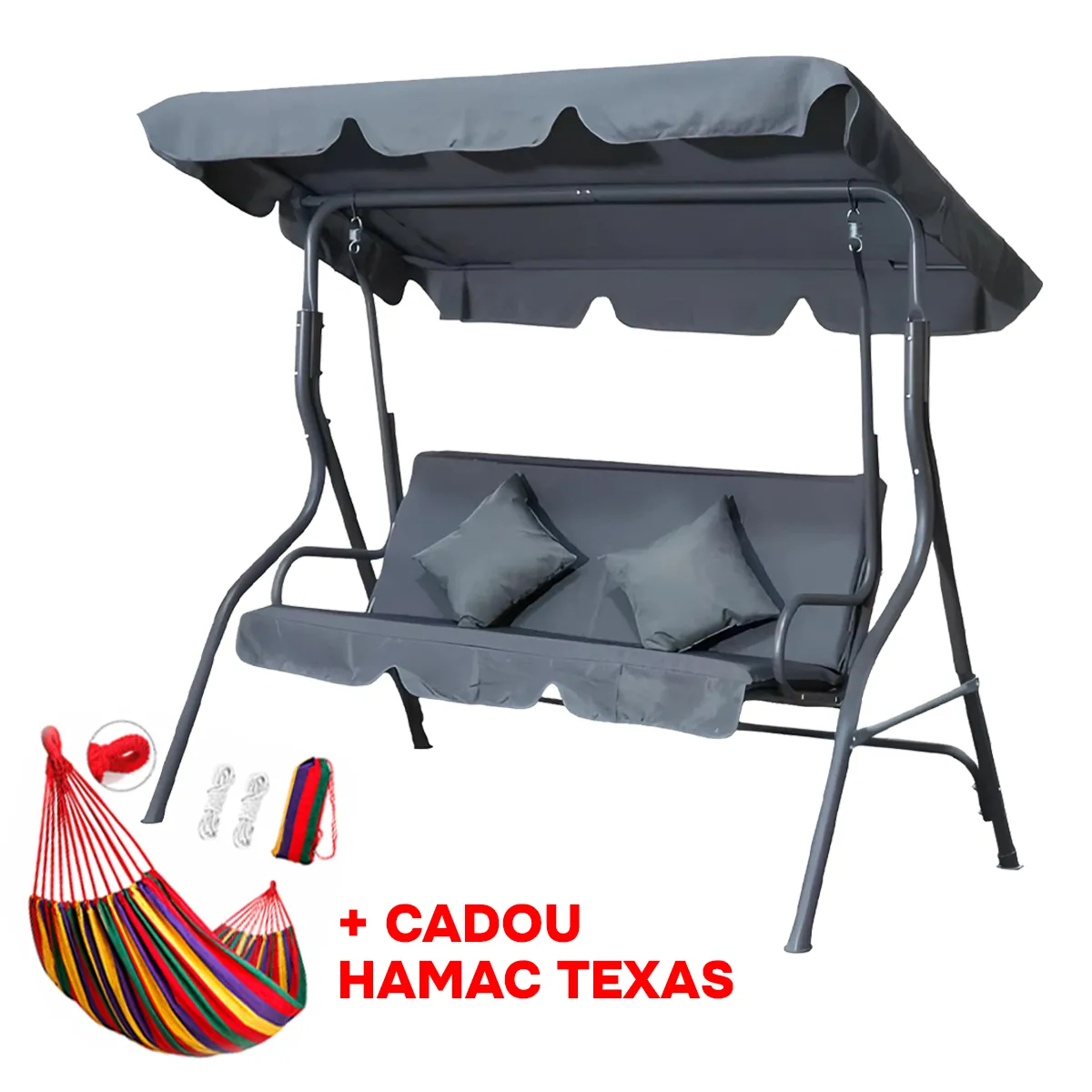 Balansoar RODOS (gri) + Hamac TEXAS Cadou