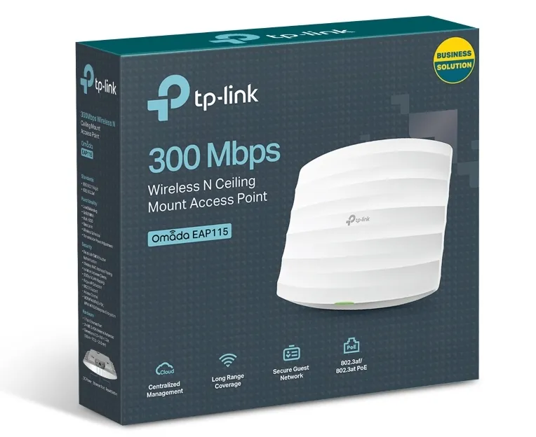 Беспроводная точка доступа TP-LINK EAP115 RF, 300 Мбит/с, Белый