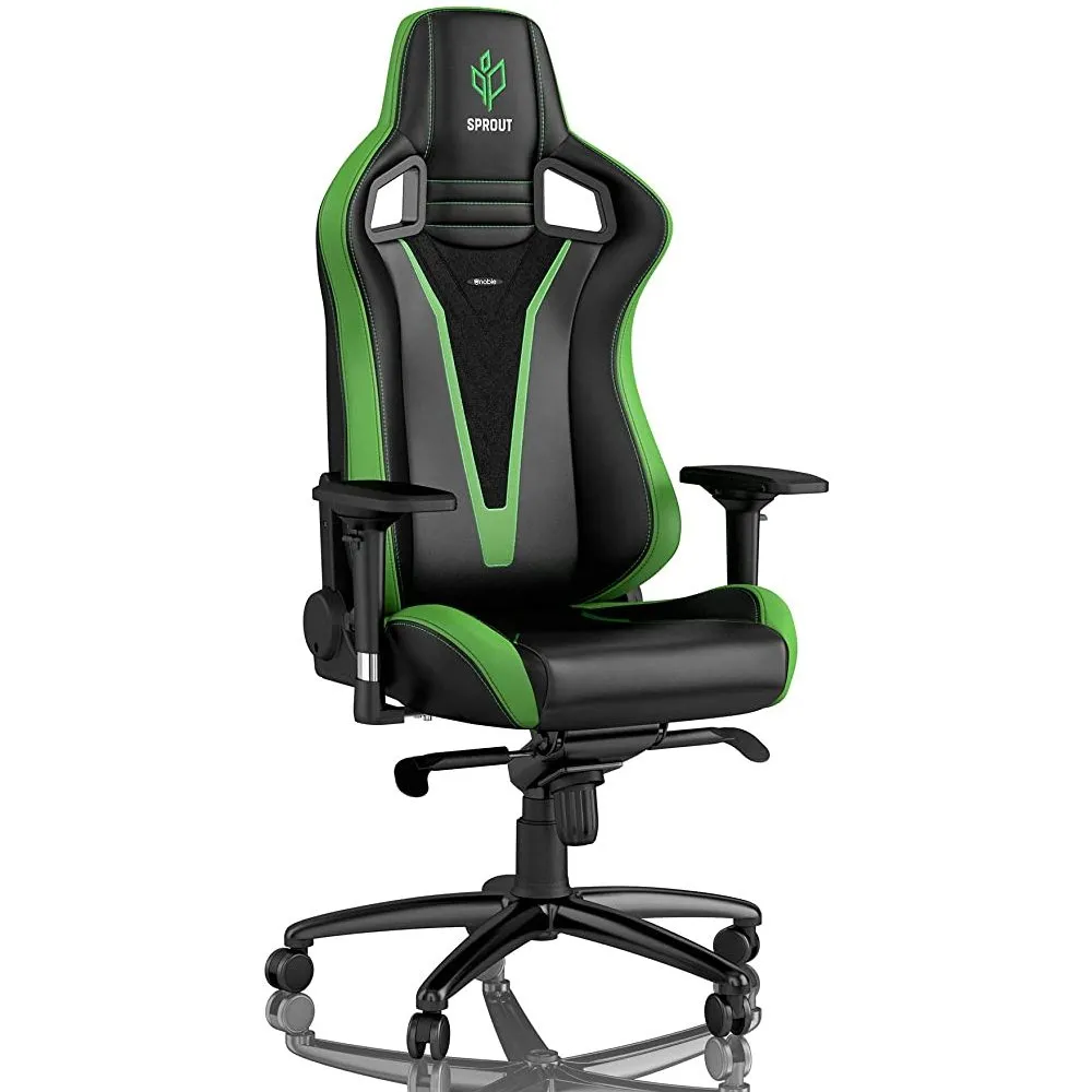 Scaun Gaming Noblechairs Epic, PU Piele, Negru/Verde