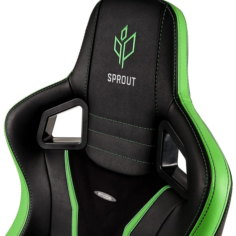 Scaun Gaming Noblechairs Epic, PU Piele, Negru/Verde