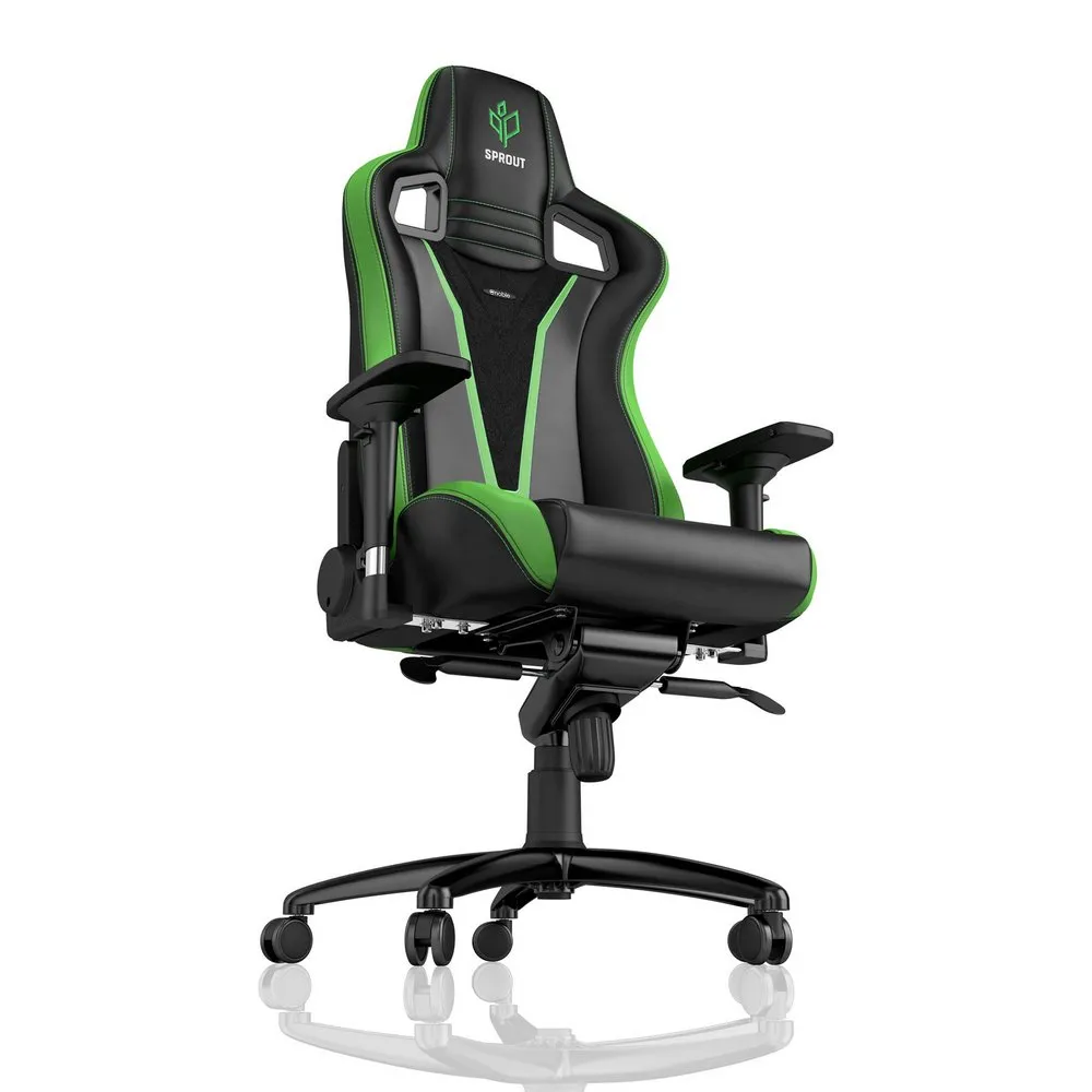 Scaun Gaming Noblechairs Epic, PU Piele, Negru/Verde