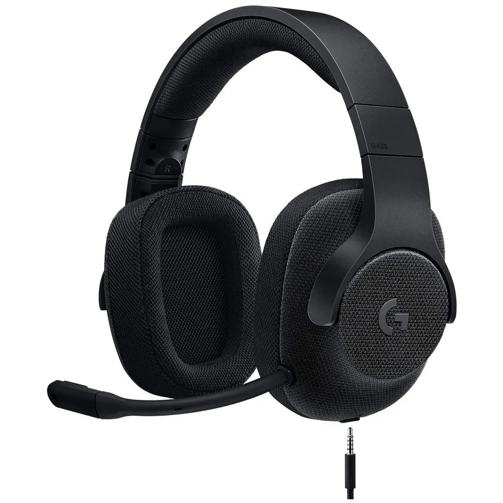Căști gaming Logitech G433, Fără fir/Cu fir, Negru