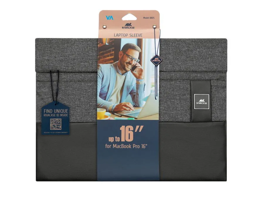 Husă universală pentru Laptop RivaCase Lantau, 15.6", Poliester, Negru