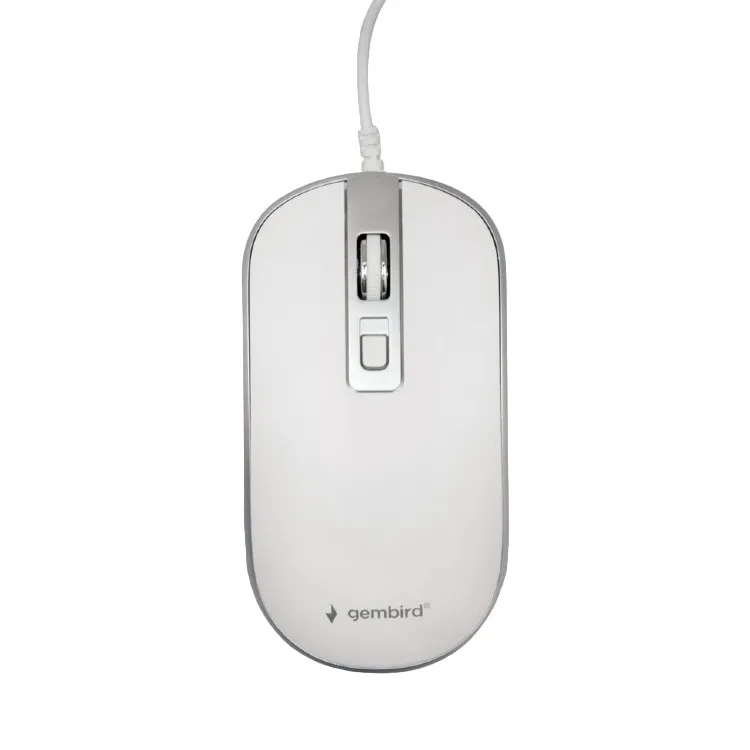 Mouse Gembird MUS-4B-06-WS, Alb/Argintiu