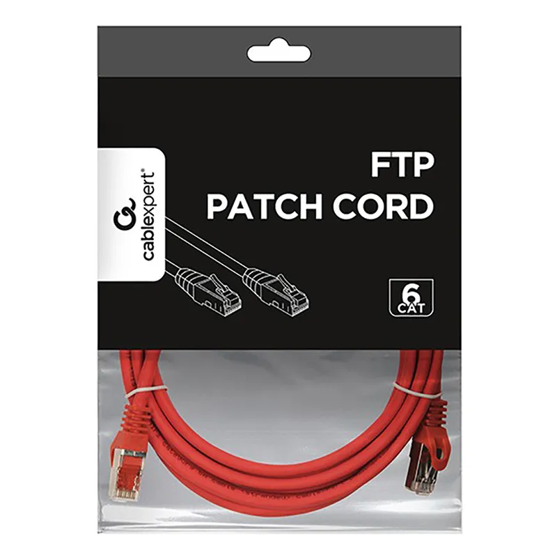 Patch cord Cablexpert PP6-3M/R, Cat6 FTP , 3m, Roșu