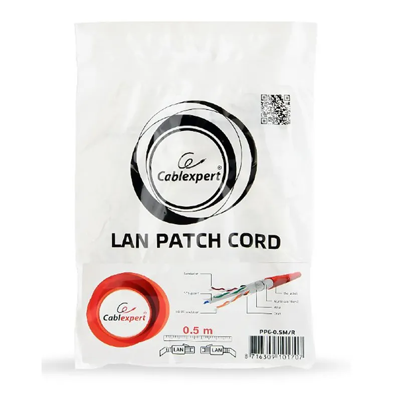 Patch cord Cablexpert PP6-5M/R, Cat6 FTP , 5m, Roșu