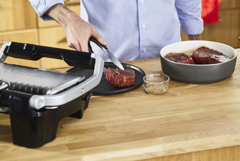 Grătar electric Tefal OptiGrill Elite, 2000W, Argintiu