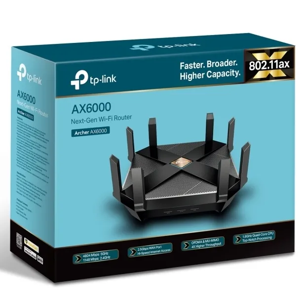 Беспроводной маршрутизатор TP-LINK Archer AX6000, Чёрный