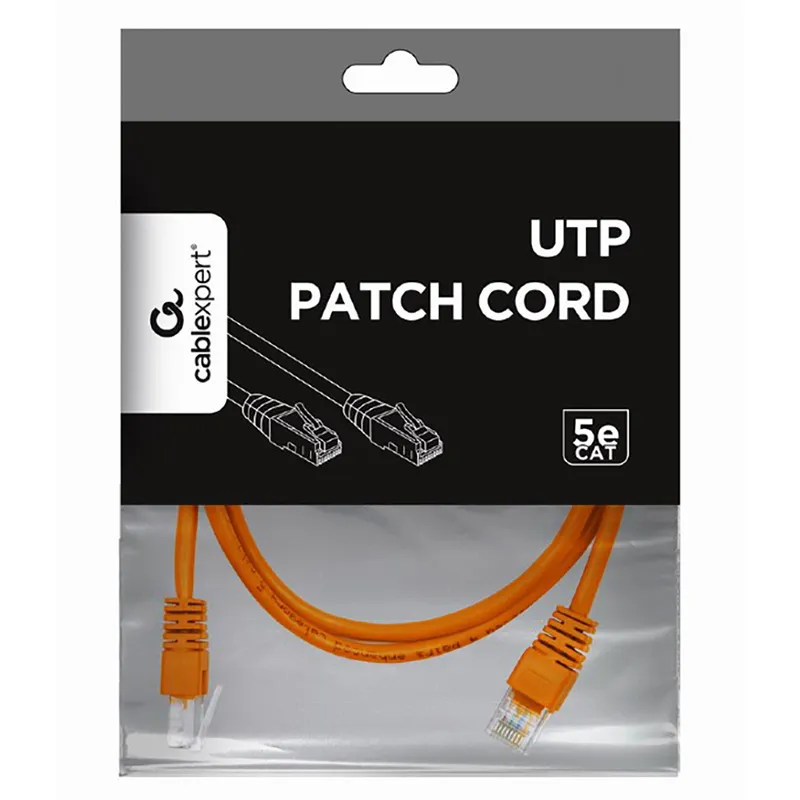Patch cord Cablexpert PP12-2M/O, CAT5e UTP, 2m, Portocaliu