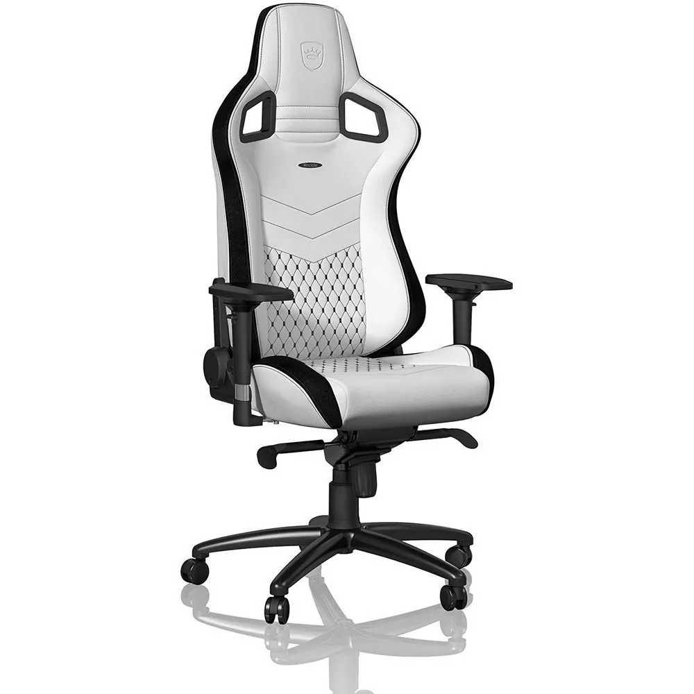 Scaun Gaming Noblechairs Epic, PU Piele, Negru/Alb