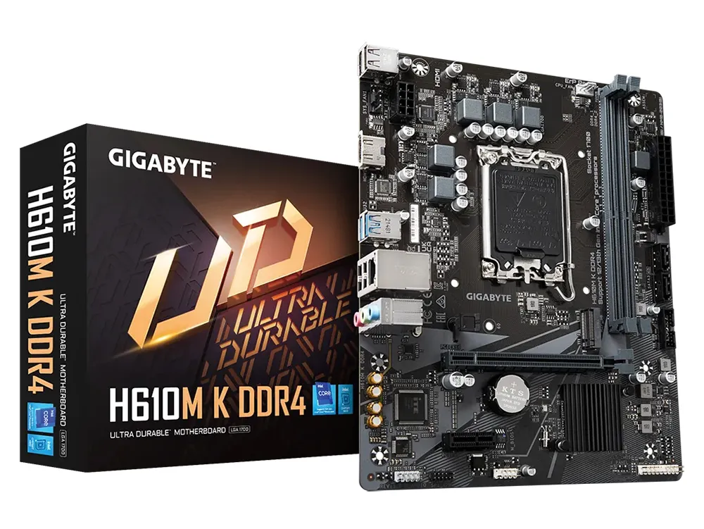 Материнская плата Gigabyte H610M K DDR4, LGA1700, Intel H610, Micro-ATX