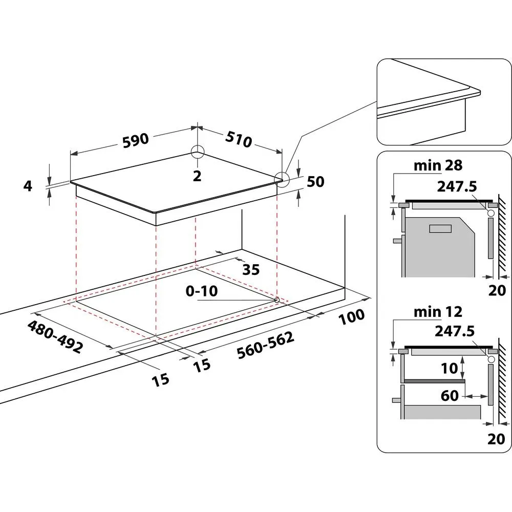 Plită cu inducție Whirlpool WL S5360 BF/W, Alb