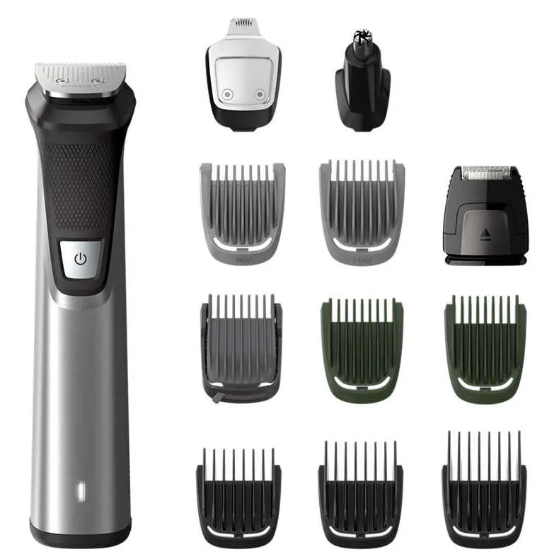 Trimmer pentru bărbați Philips Multigroom Series 7000 MG7735/15, Argintiu | Negru