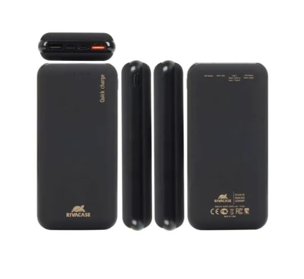 Acumulator extern RivaCase VA2074, 20000mAh, Negru