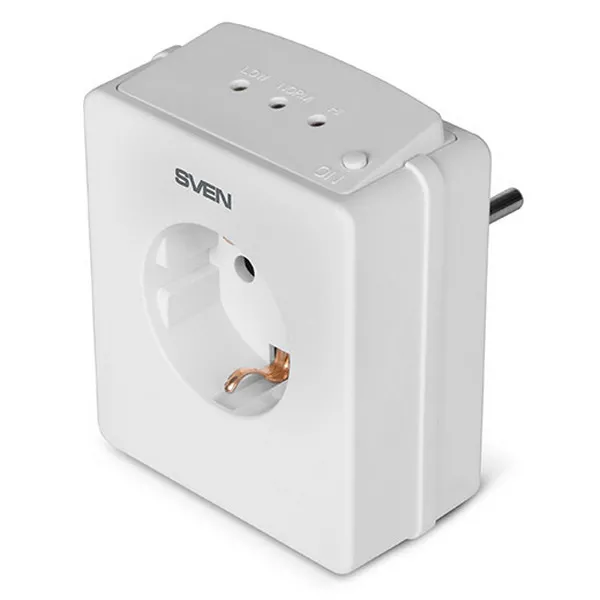 Prelungitor electric SVEN OVP-15P, 1 Prize, Alb