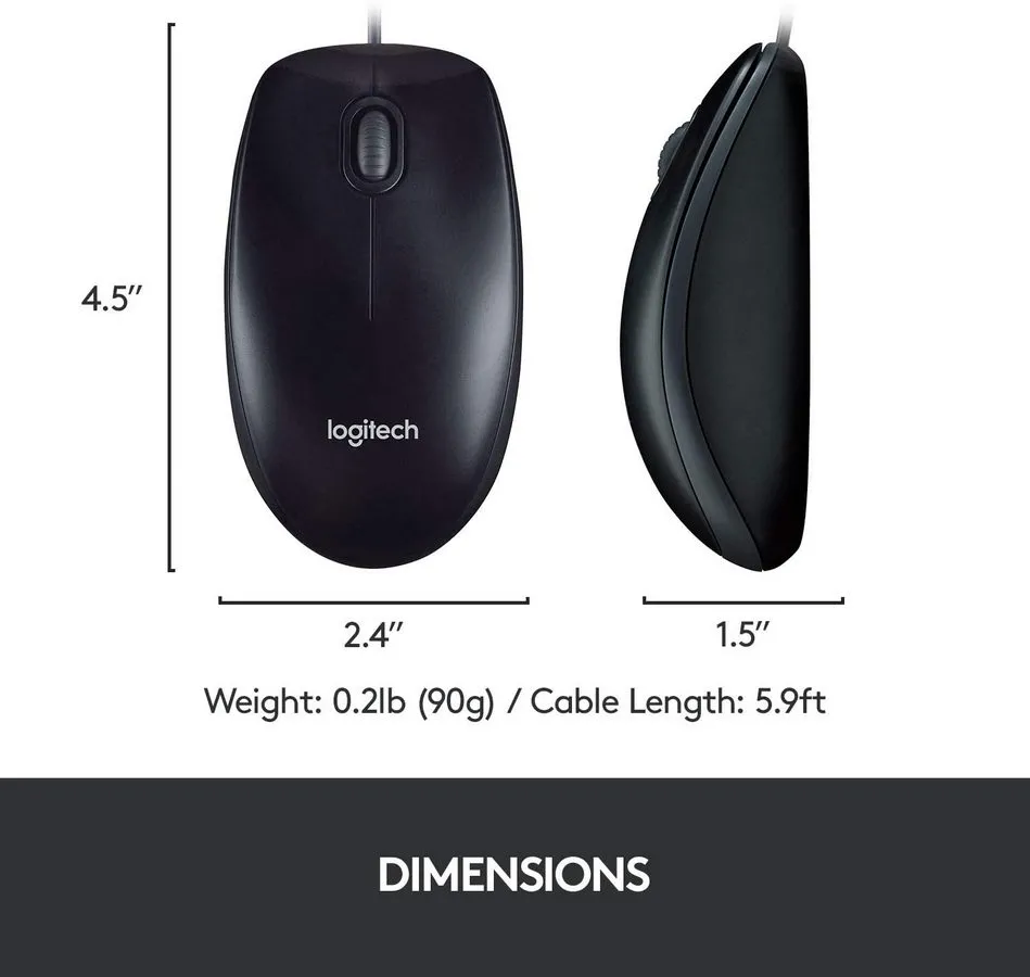 Клавиатура и мышь Logitech MK120, Проводное, Чёрный