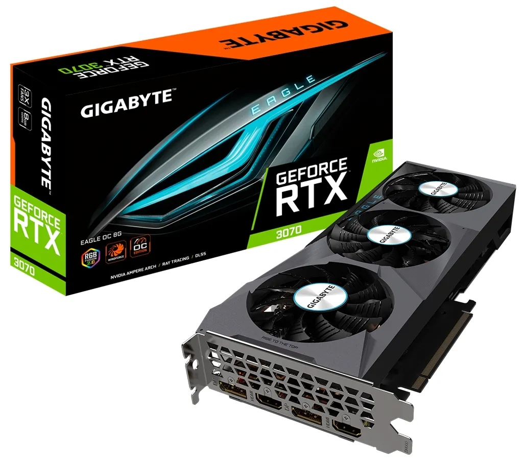 Placă Video Gigabyte GV-N3070EAGLE OC-8GD,  8GB 256-bit GDDR6X