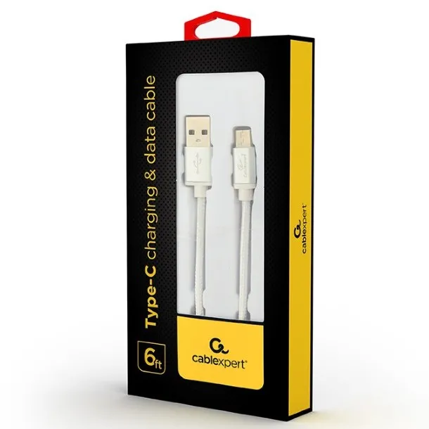 Cable  Type-C /USB2.0, AM/CM, 1.8 m, Cablexpert SILVER, CCP-USB2-AMCM-6-S