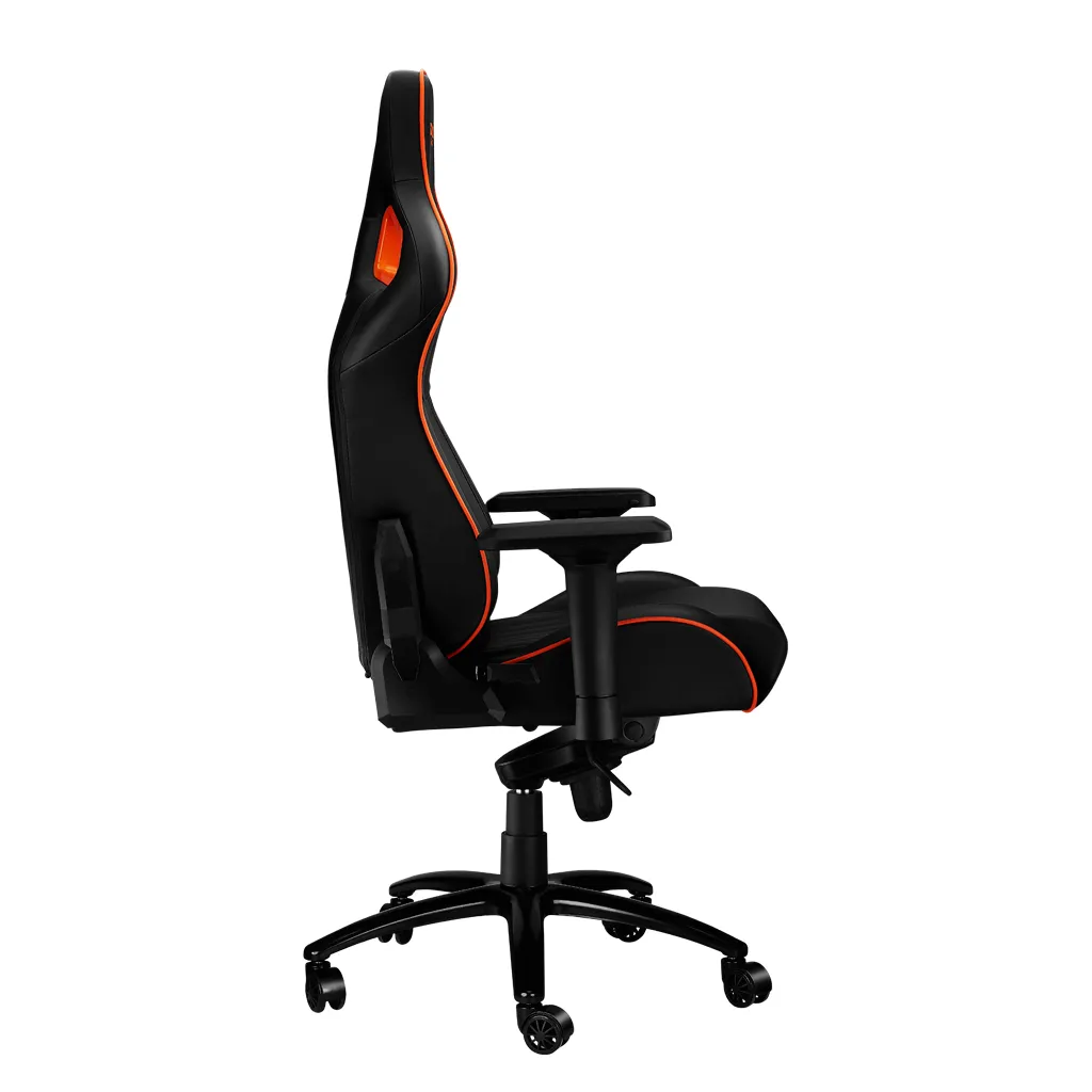 Scaun Gaming Canyon Corax, PU Piele, Negru/Portocaliu