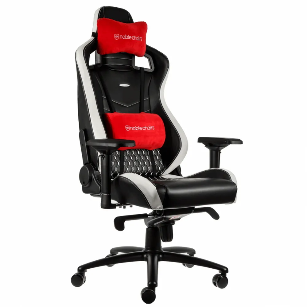 Scaun Gaming Noblechairs Epic, PU Piele, Negru/Roșu/Alb