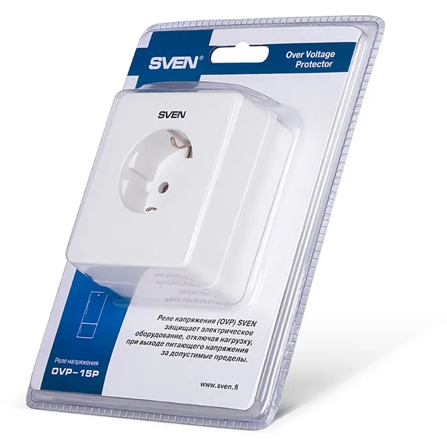 Prelungitor electric SVEN OVP-15P, 1 Prize, Alb
