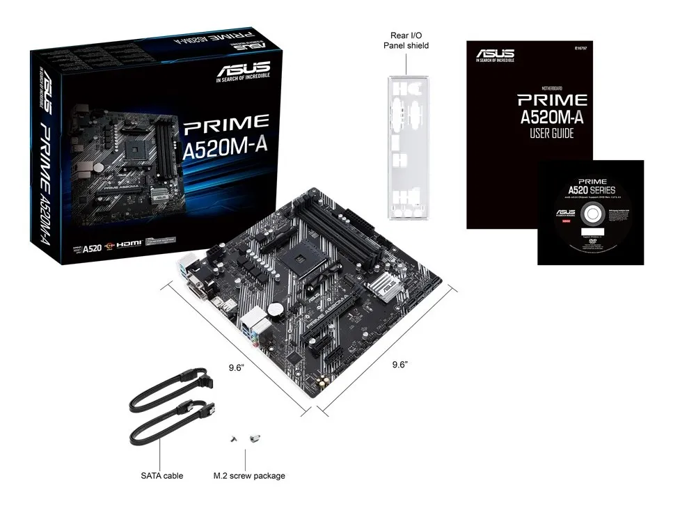 Материнская плата ASUS PRIME A520M-A, AM4, AMD A520, Micro-ATX